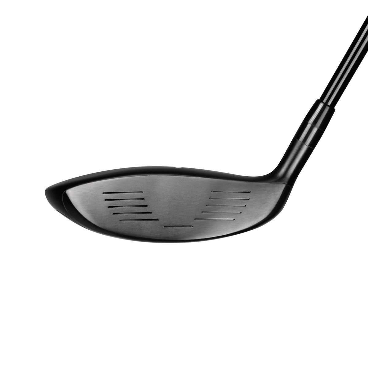 Juggernaut Max fairway wood shown face-on, with a black grooved hitting face and shallow profile