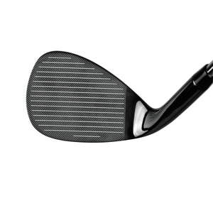 Juggernaut Max full face wedge head in black finish, face view at address, showing grooves running edge to edge across the full face.