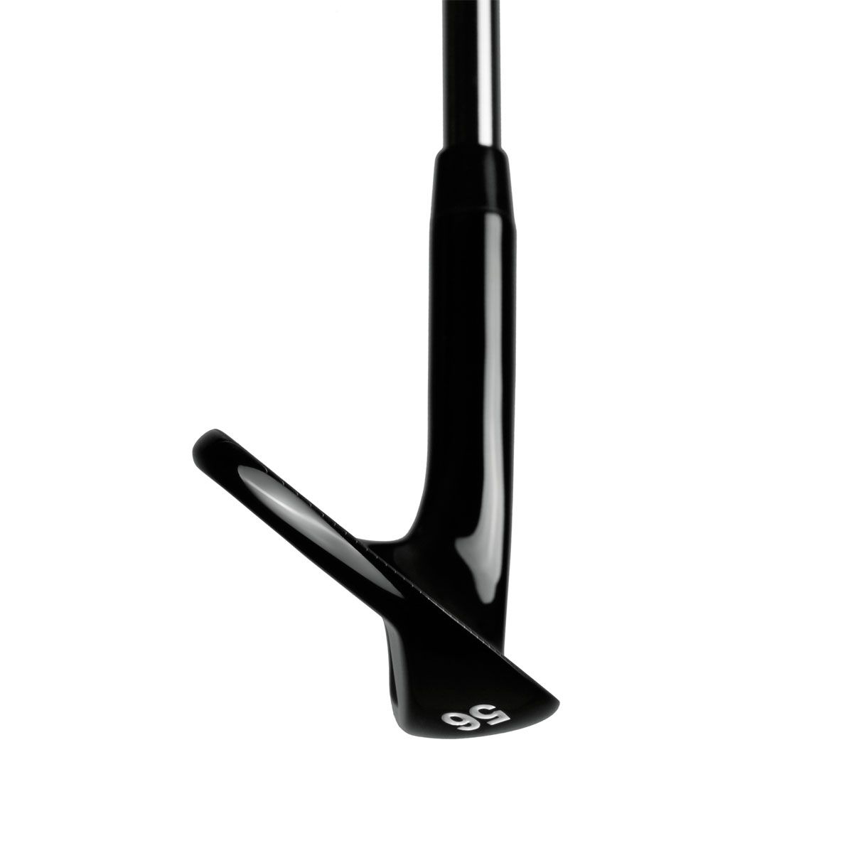 Juggernaut Max full face wedge head in black finish, toe view, showing the blade profile and sole grind from the toe side.
