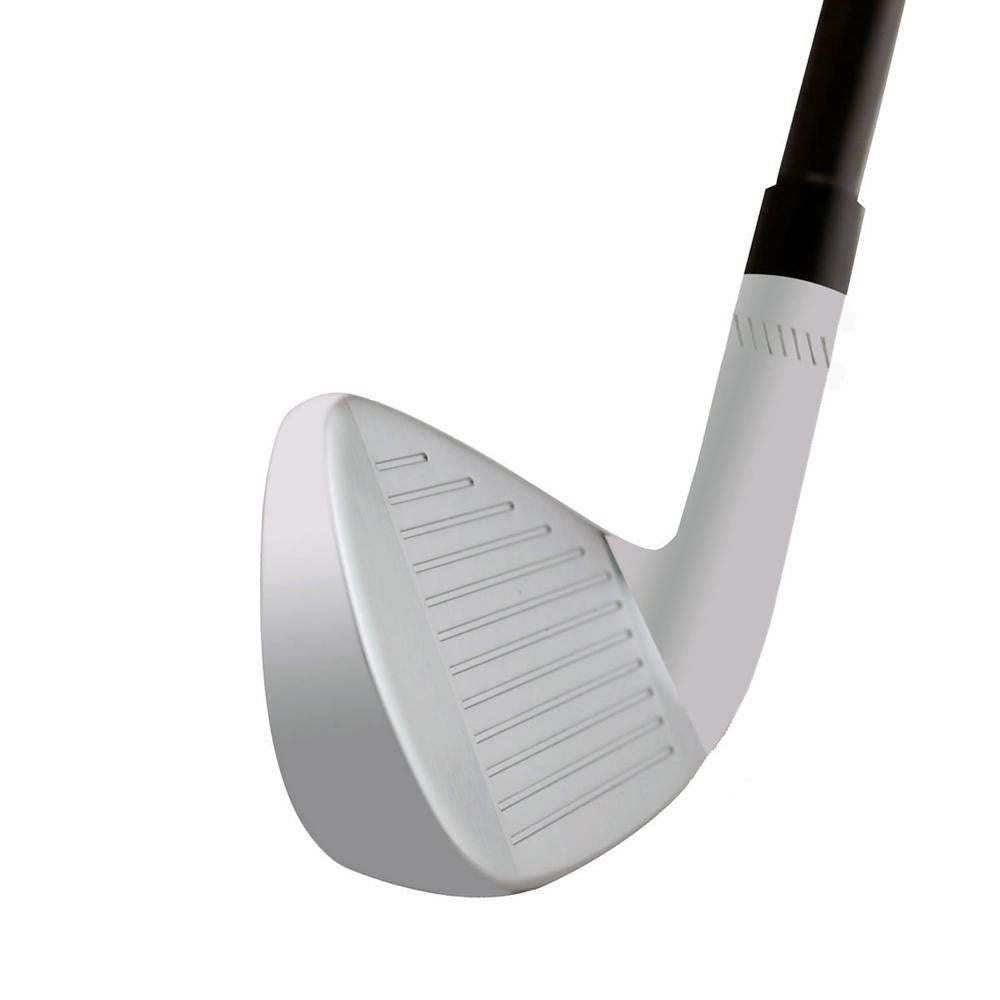SMT CB-3 forged iron clubhead viewed down the toe, showing the chrome sole profile and topline