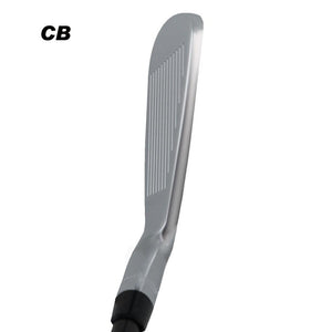 SMT CB-3 forged iron clubhead viewed from above at address, labelled CB, showing a chrome topline
