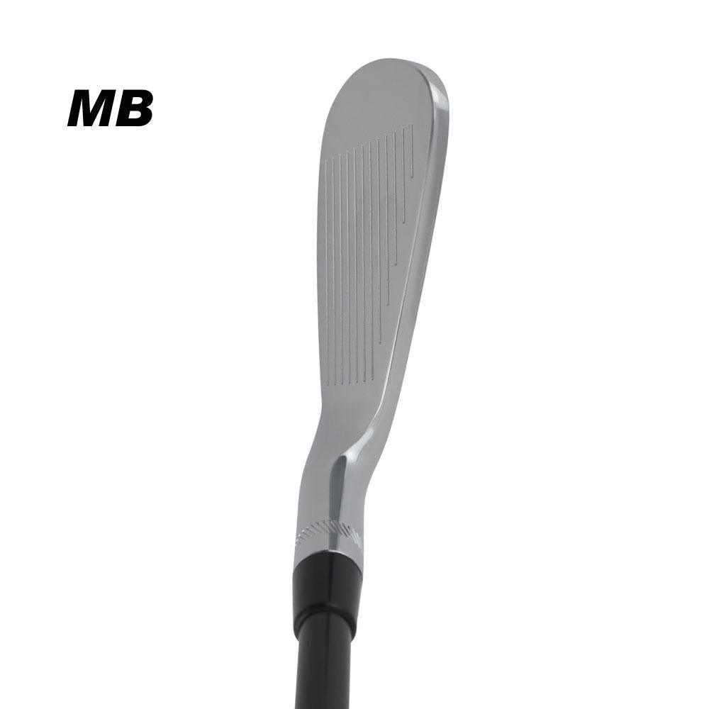 SMT MB-3 forged iron clubhead viewed from above at address, labelled MB, showing a thin chrome topline