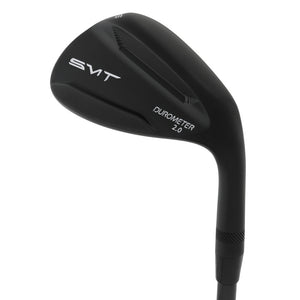 SMT Durometer 2.0 wedge head in Tour Black PVD, back view, showing the blade back with the SMT badge and cavity milling.