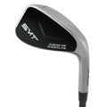 SMT Durometer Wide Glide wedge head in satin finish, back view, showing the black cavity insert with the SMT badge and the wide sole.