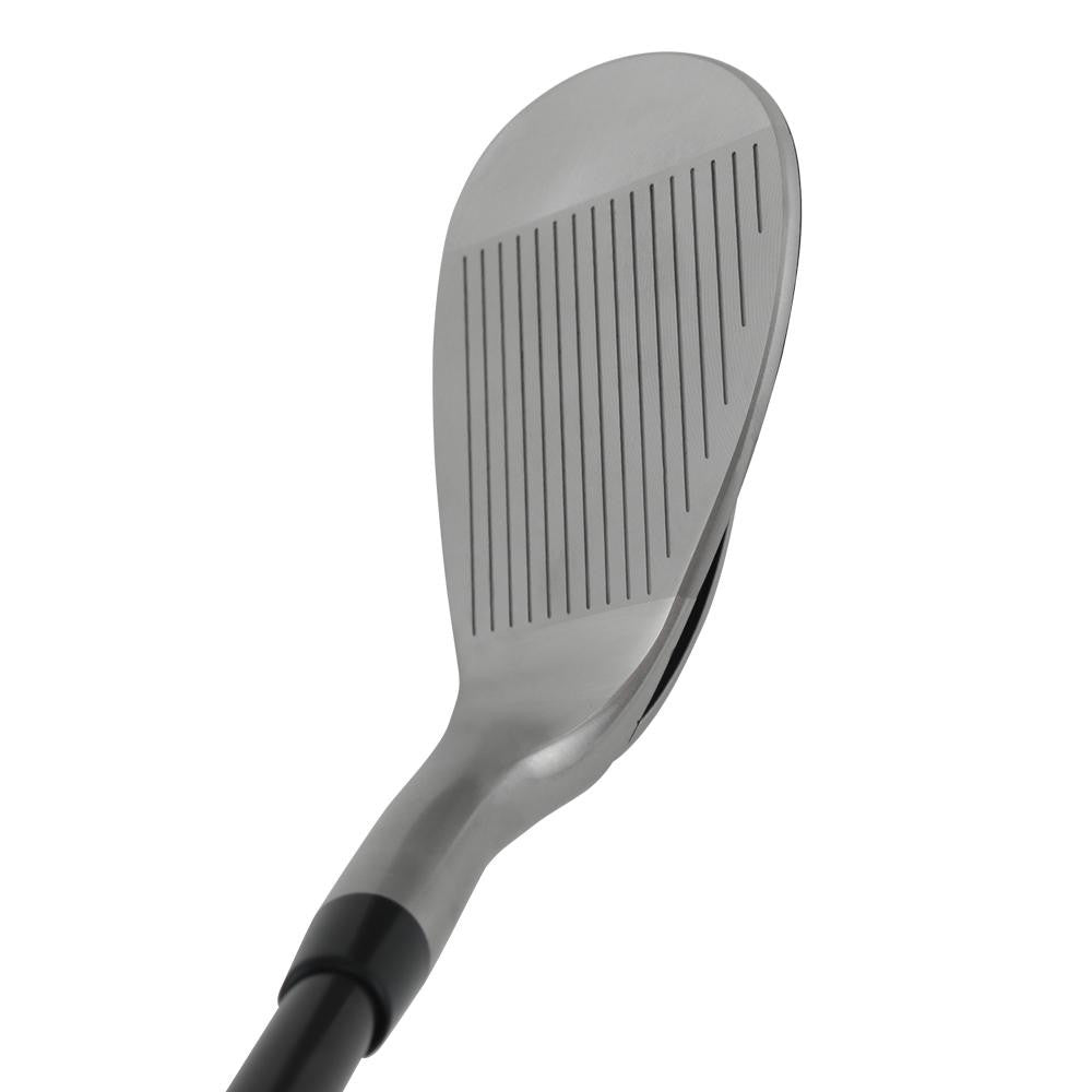 SMT Durometer Wide Glide wedge head in satin finish, upright face view, showing the full grooved face from heel to toe.