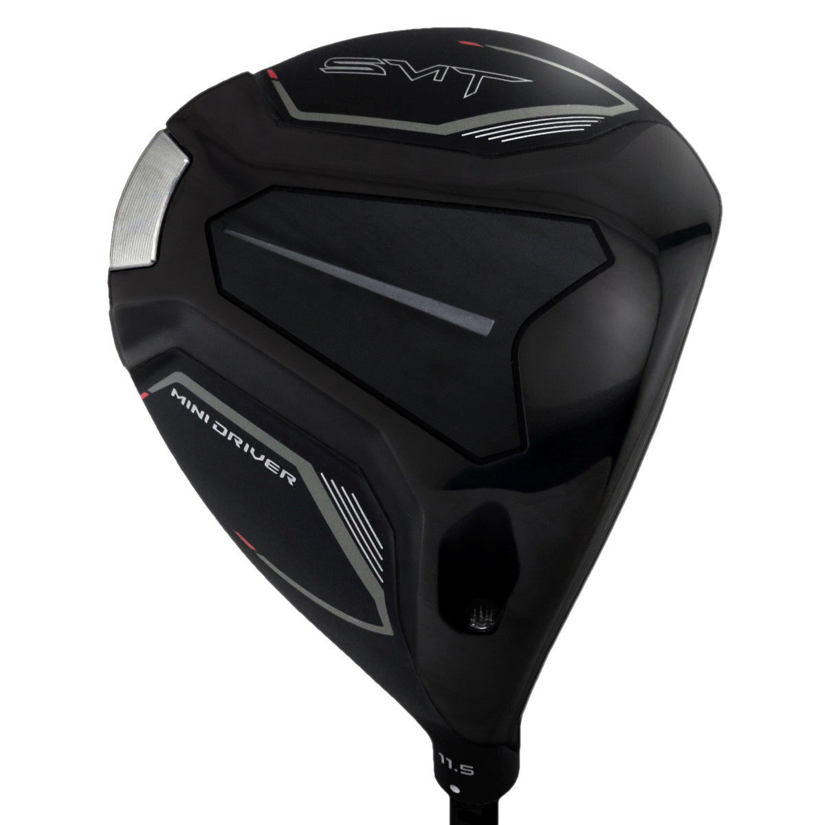 SMT mini driver head, sole view, showing the black sole with the SMT badge and a rear weight port.