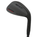 SMT Spectrum Tour CNC milled wedge head in black finish, back view, showing the blade back with the SMT badge and milled cavity detail.