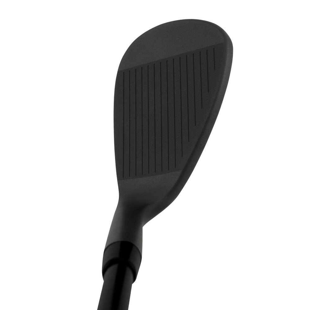 SMT Spectrum Tour CNC milled wedge head in black finish, upright face view, showing the full CNC milled face from heel to toe.