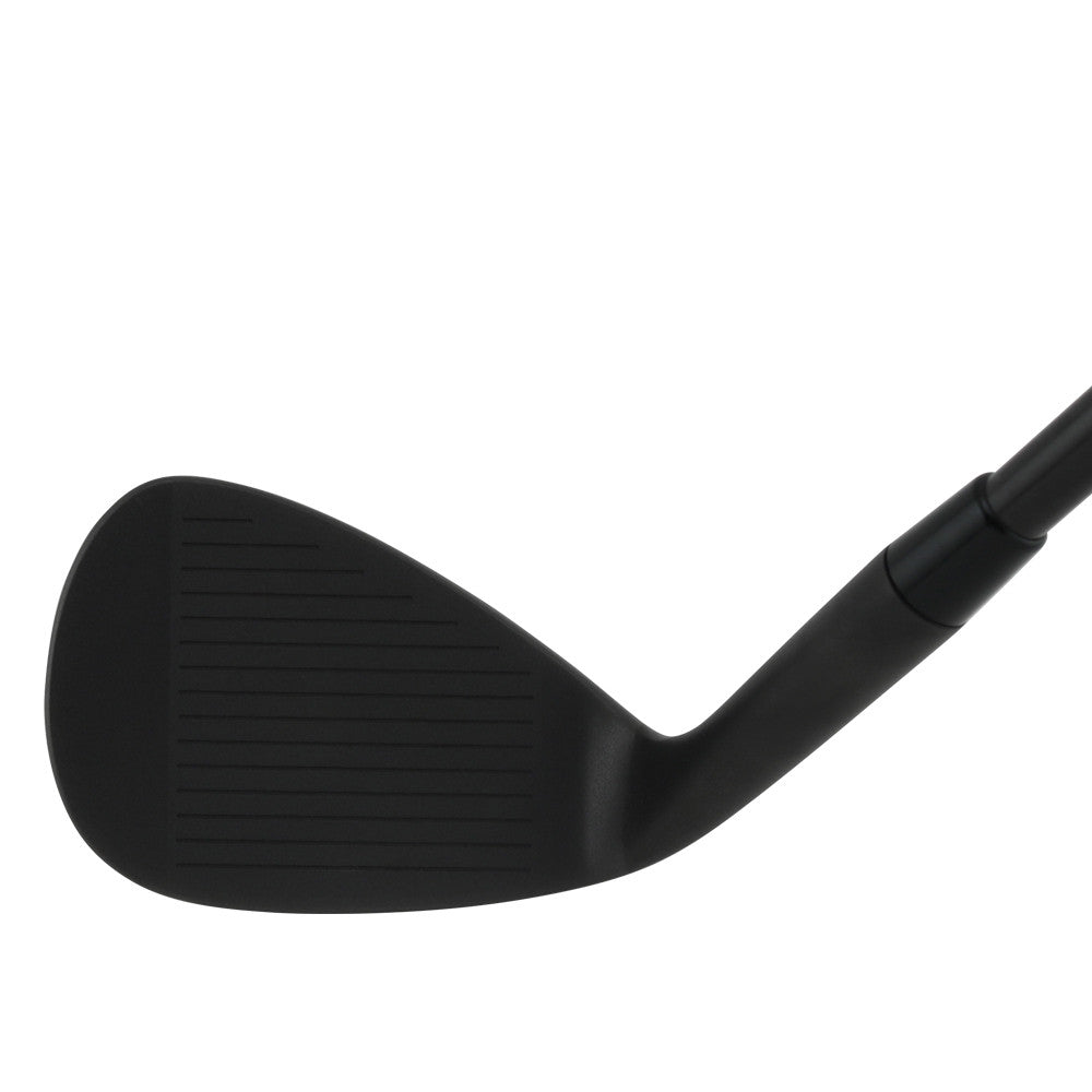 SMT Spectrum Tour CNC milled wedge head in black finish, face view at address, showing the milled face, leading edge and topline.