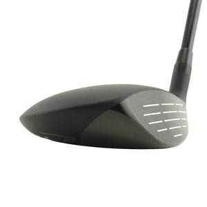SMT V4 fairway wood head, toe view, showing the compact profile from the toe side.