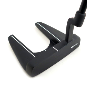 Elevated view of the black SMT Dead Eye 6 fang mallet head and alignment lines
