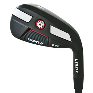 Turner 239 utility iron head, back view, showing the hollow-body back with the Turner 239 badge and red accent.