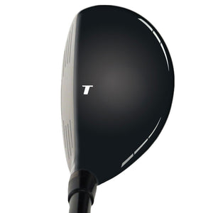 Turner S-1 hybrid head, crown view, showing the black crown with the white T alignment mark behind the topline.