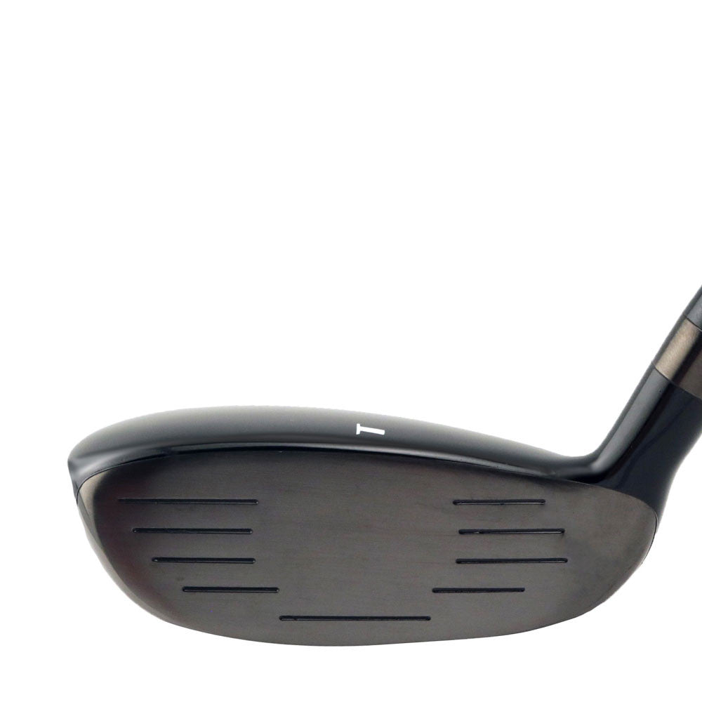 Turner S-1 hybrid clubhead shown face-on, with a dark grooved hitting face and a shallow rounded profile