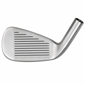 X-Force P550 iron clubhead shown face-on at address, with a satin finish and a grooved hitting face