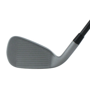 Z Force Z-55 iron clubhead shown face-on at address, with a grey finish and a grooved hitting face