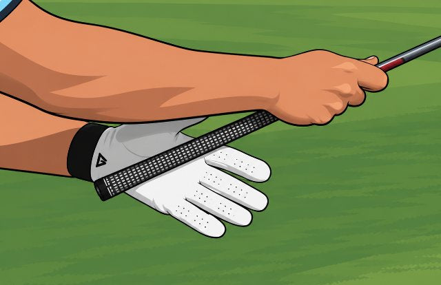 The grip lying up through the palm